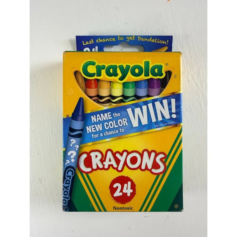 Vintage Crayola 24 Count Crayon Boxes New Color Contest Last Chance Dandelion